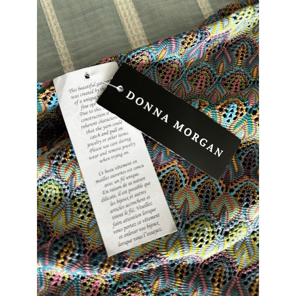 New Donna Morgan for Maggy Cutout Stripe Knit Tank Midi Dress Fall Multicolor 10 - Picture 6 of 8